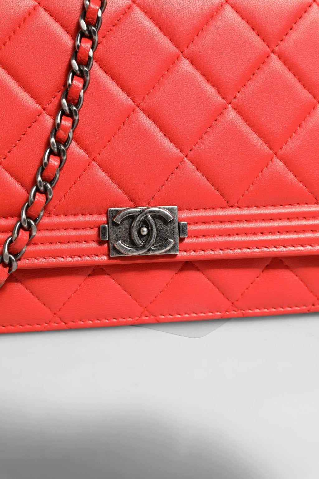 Chanel Boy Wallet on Chain Red Lambskin Chanel