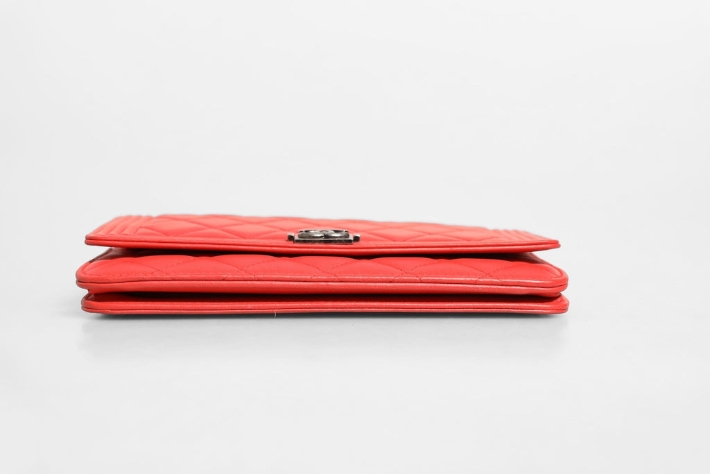Chanel Boy Wallet on Chain Red Lambskin Chanel