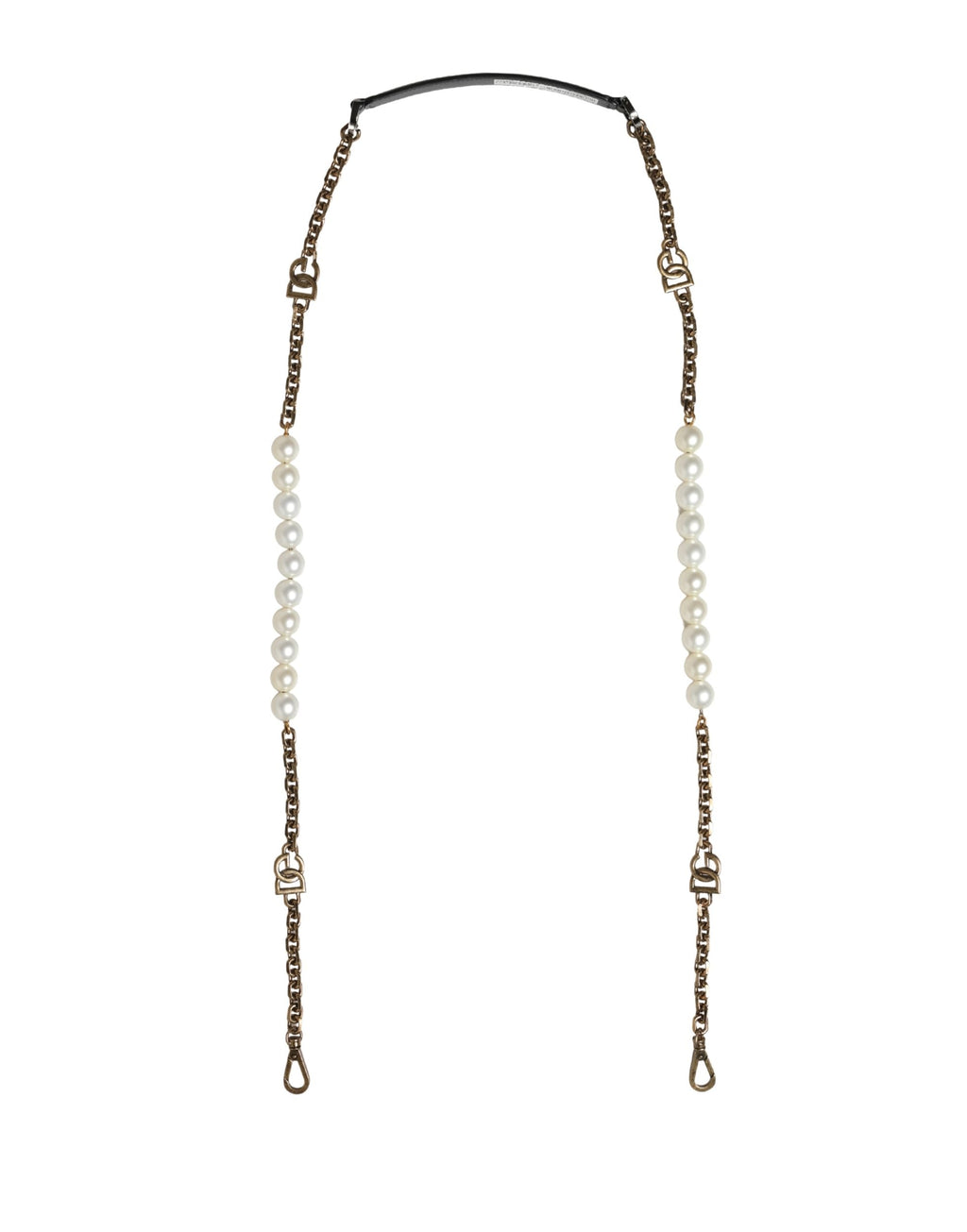Dolce & Gabbana Black Leather Gold Chain Bag Accessory Shoulder Strap Dolce & Gabbana