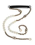 Dolce & Gabbana Black Leather Gold Chain Bag Accessory Shoulder Strap Dolce & Gabbana