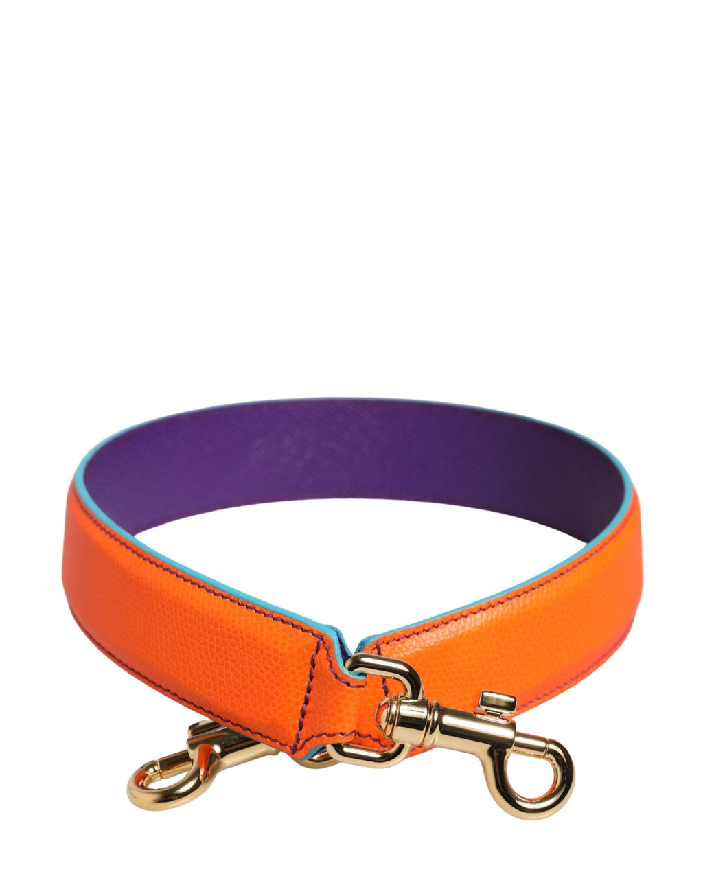 Dolce & Gabbana Orange Purple Calf Leather Bag Accessory  Shoulder Strap Dolce & Gabbana