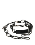 Dolce & Gabbana Black Leather Silver Chain Bag Accessory Shoulder Strap Dolce & Gabbana