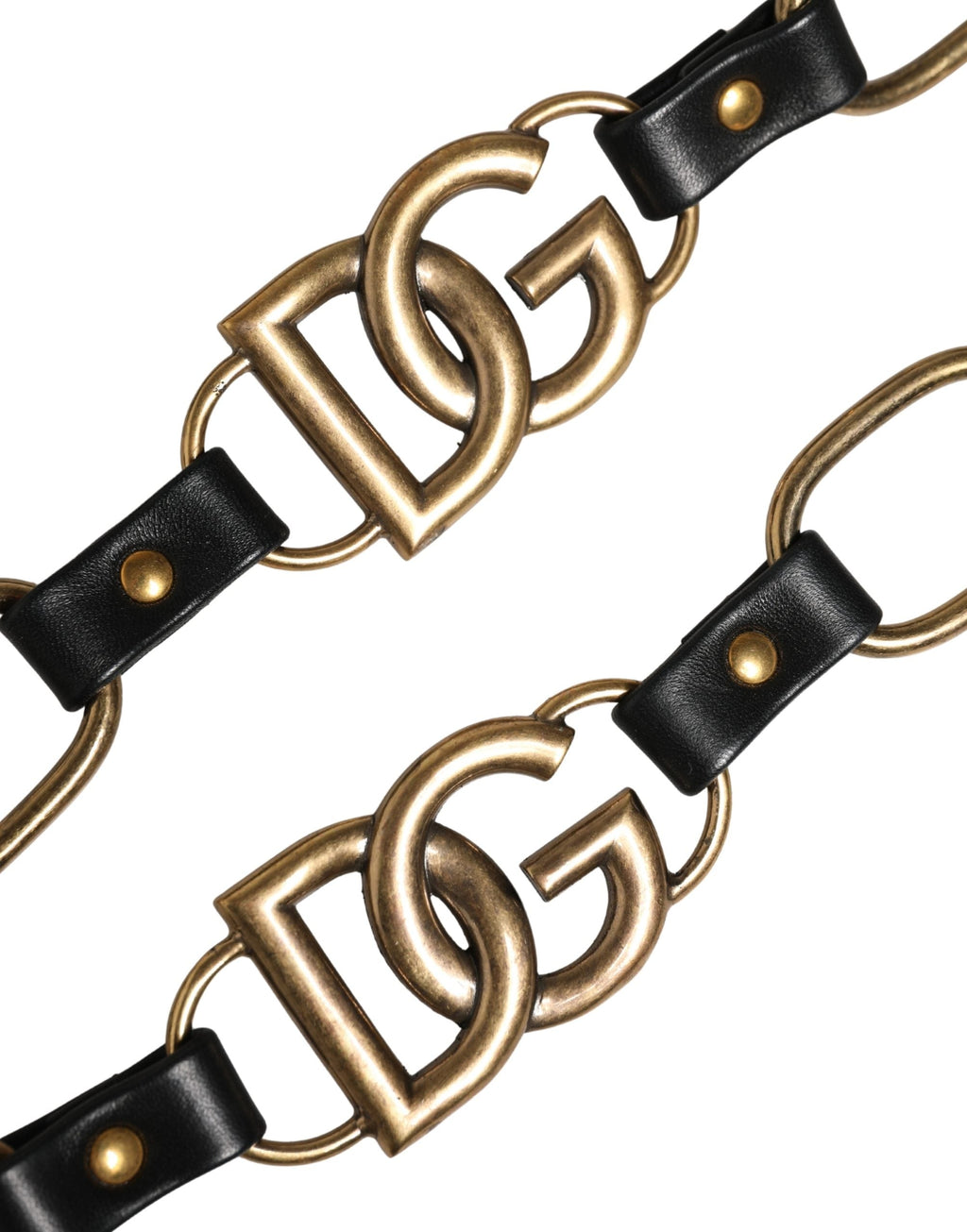 Dolce & Gabbana Black Leather Gold Chain Bag Accessory Shoulder Strap Dolce & Gabbana