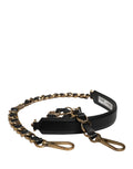 Dolce & Gabbana Black Leather Gold Chain Bag Accessory Shoulder Strap Dolce & Gabbana