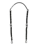 Dolce & Gabbana Black Leather Silver Chain Bag Accessory Shoulder Strap Dolce & Gabbana