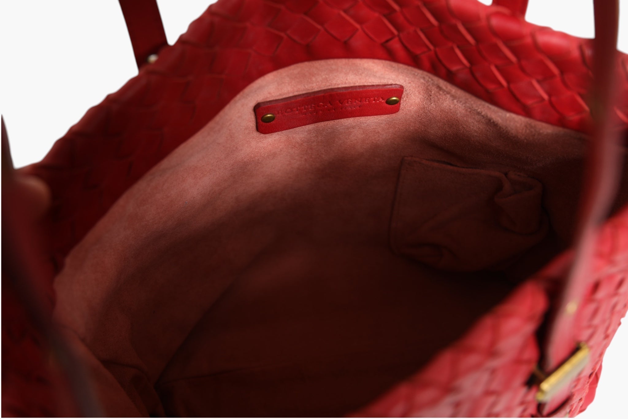 Bottega Veneta Red Intrecciato Leather Tote Bag Bottega Veneta