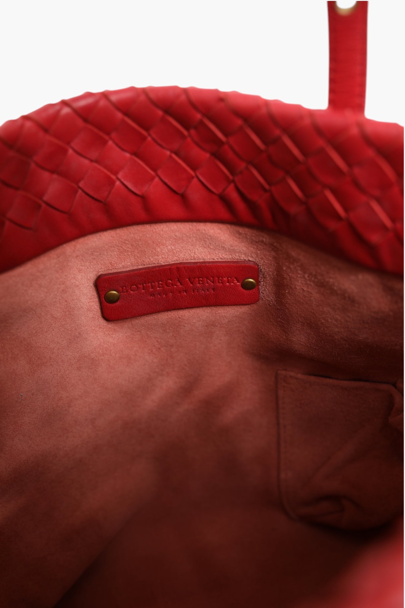 Bottega Veneta Red Intrecciato Leather Tote Bag Bottega Veneta