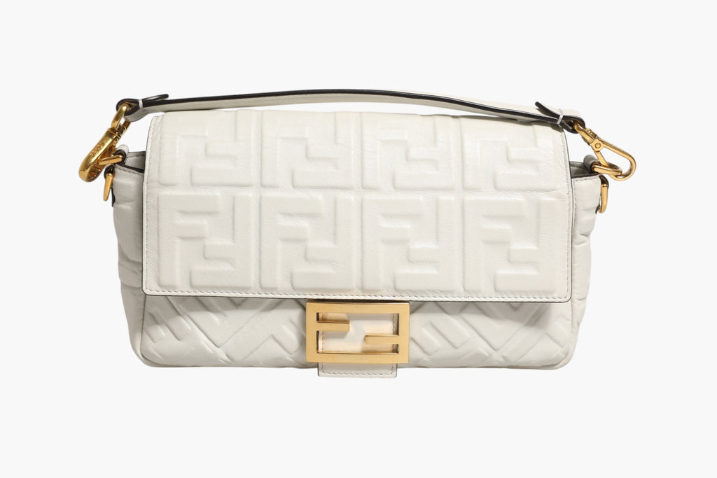 Fendi FF Embossed Baguette Nappa Leather Bag Fendi