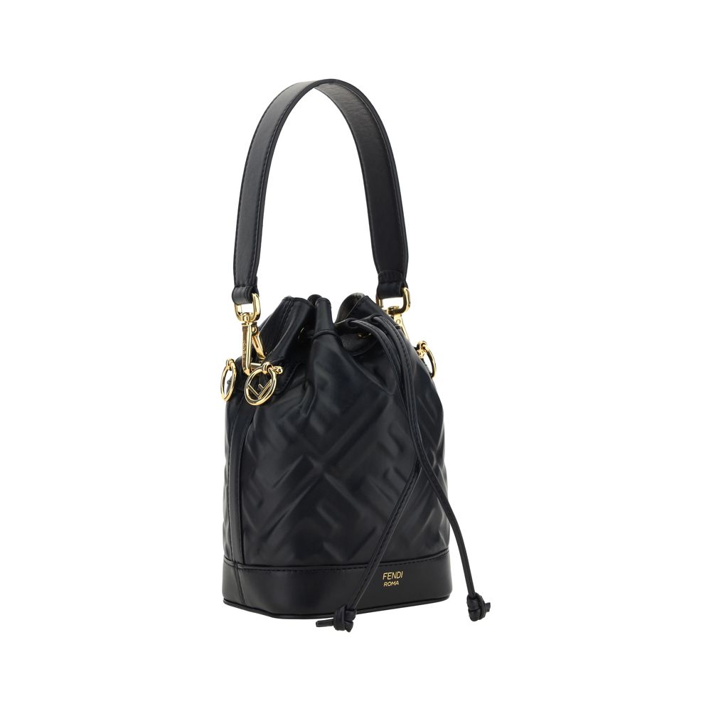 Fendi Black Calf Leather Bos Taurus Backet Bag Fendi