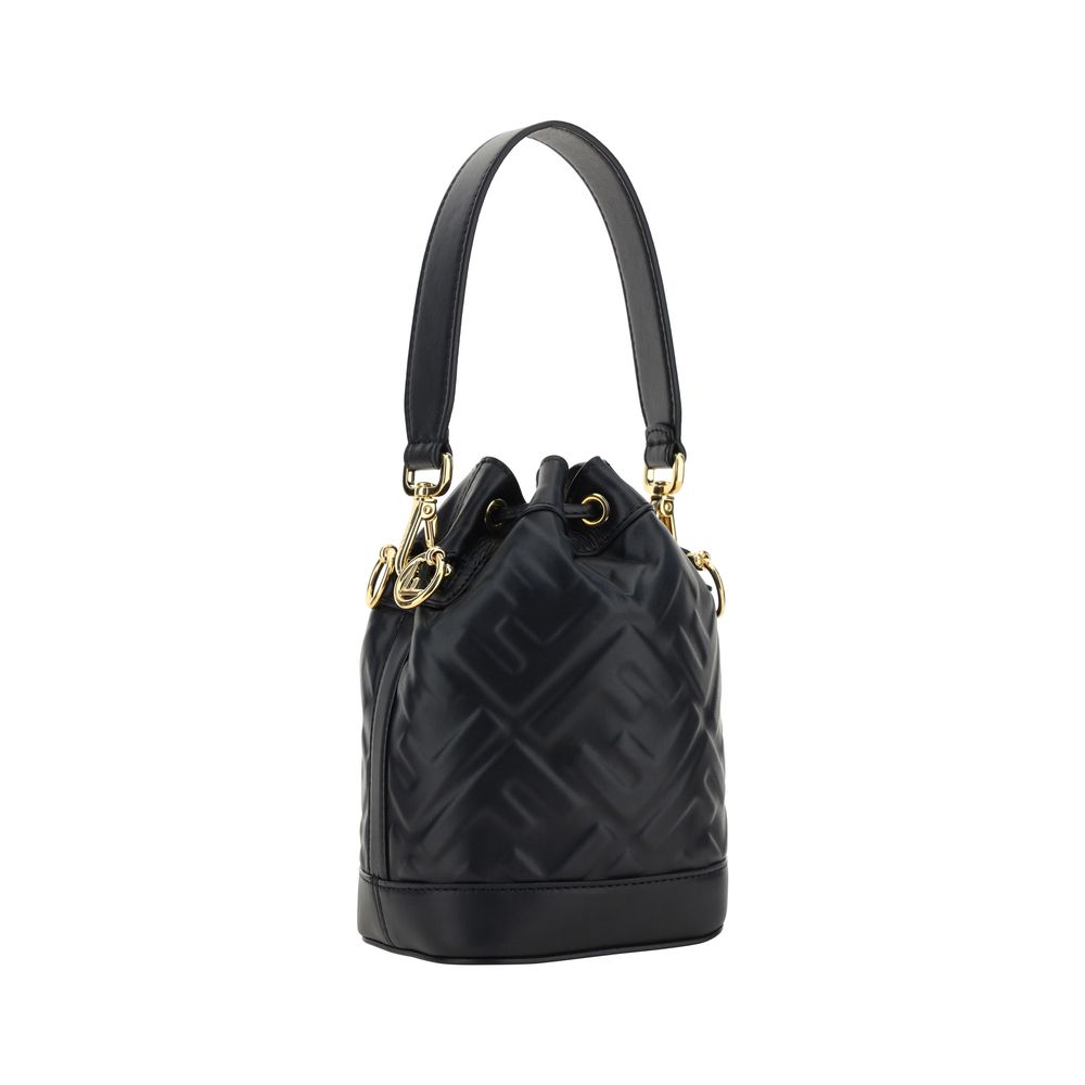 Fendi Black Calf Leather Bos Taurus Backet Bag Fendi