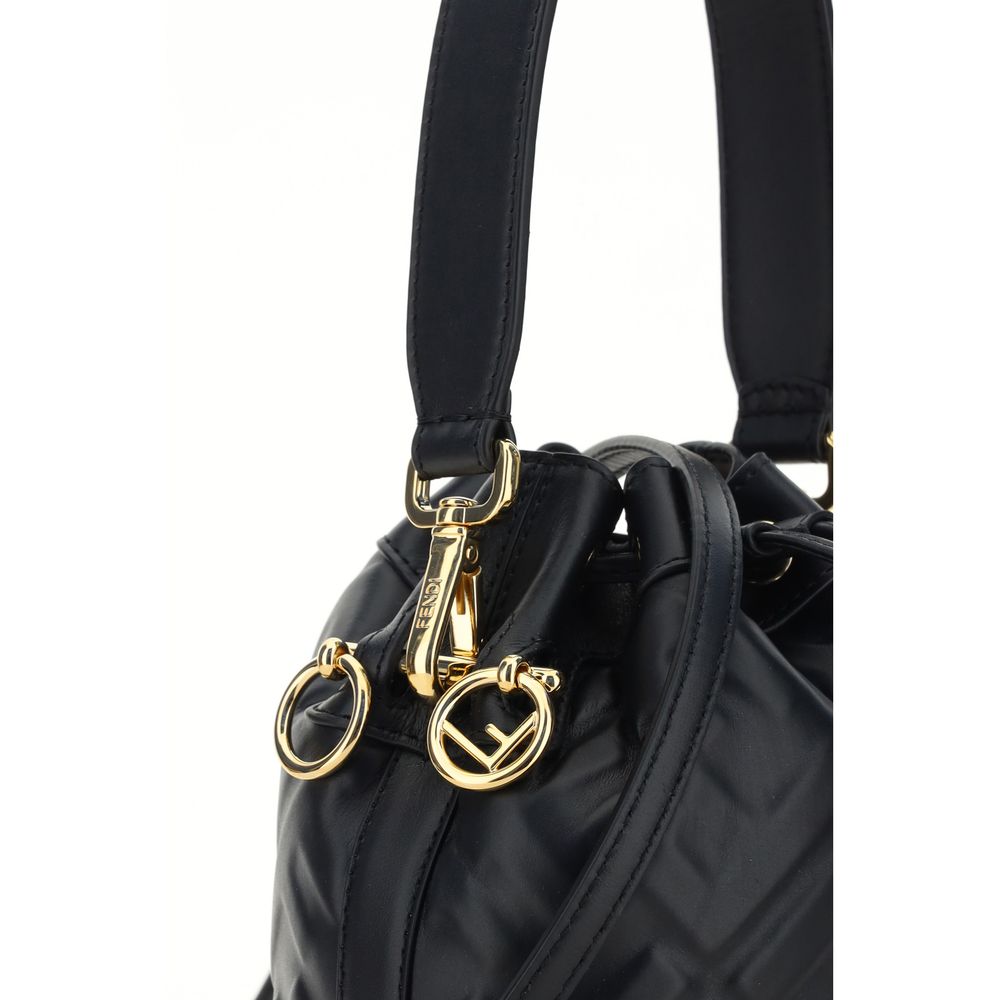 Fendi Black Calf Leather Bos Taurus Backet Bag Fendi