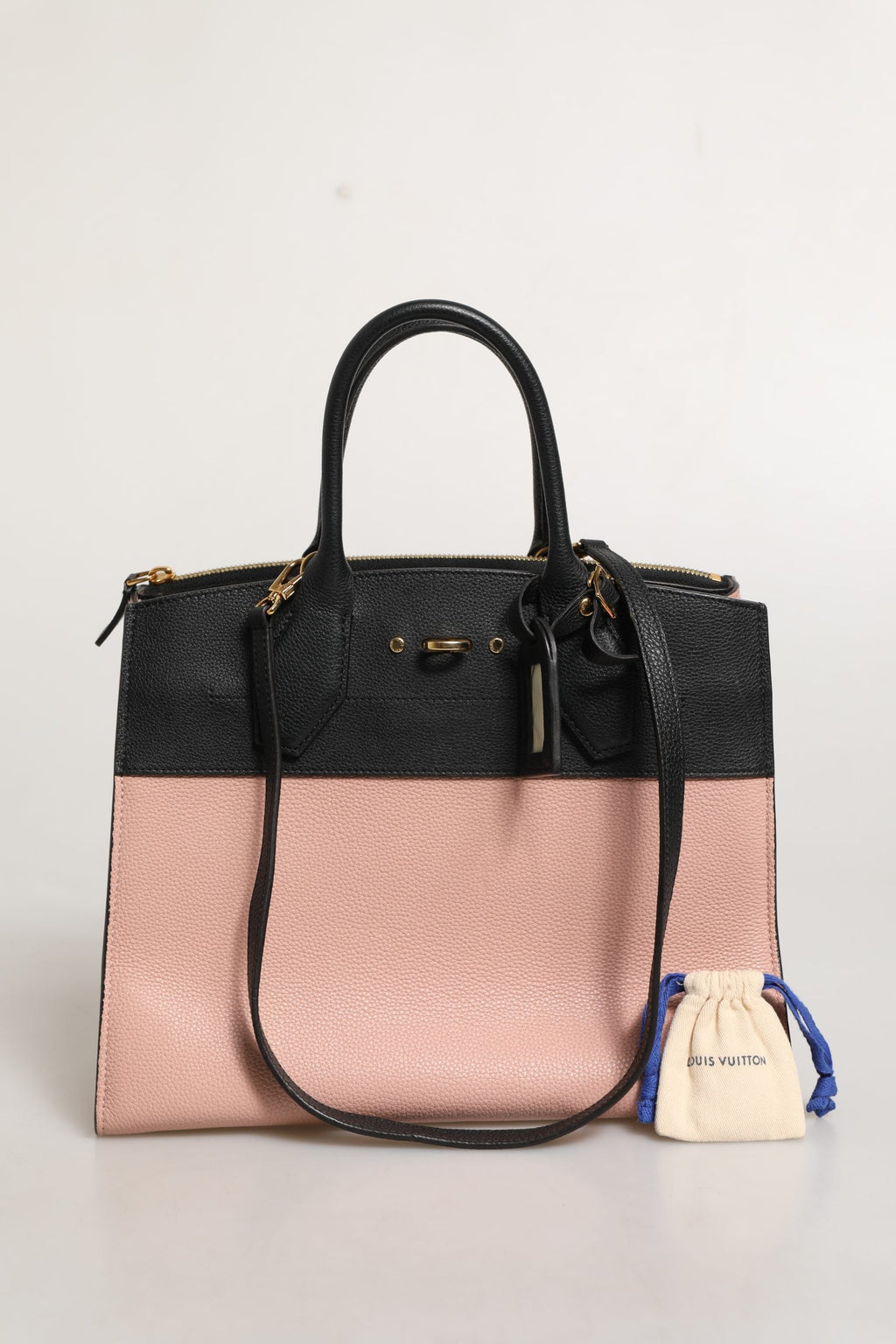 Louis Vuitton Pink and Black Leather City Steamer Handbag Louis Vuitton