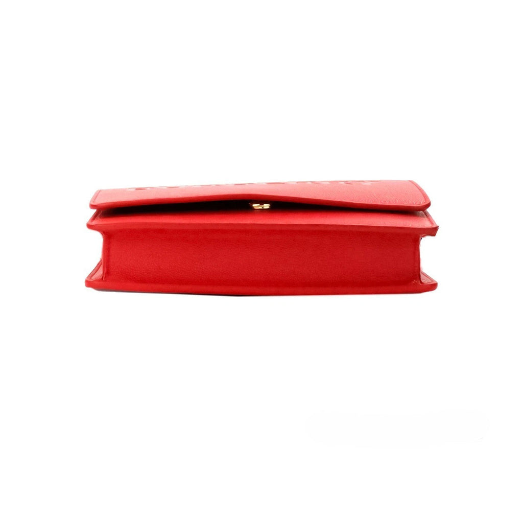 Burberry Hampshire Small Red Embossed Logo Smooth Leather Crossbody Bag Burberry