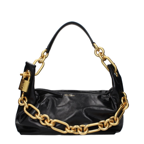 Balmain Black Leather Shoulder Bag Balmain