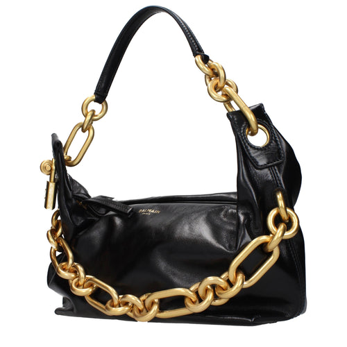 Balmain Black Leather Shoulder Bag Balmain