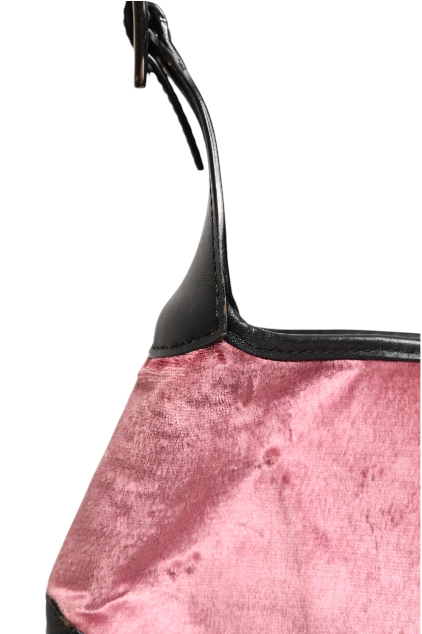 Gucci Jackie Pink Velvet And Black Leather Shoulder Bag Gucci