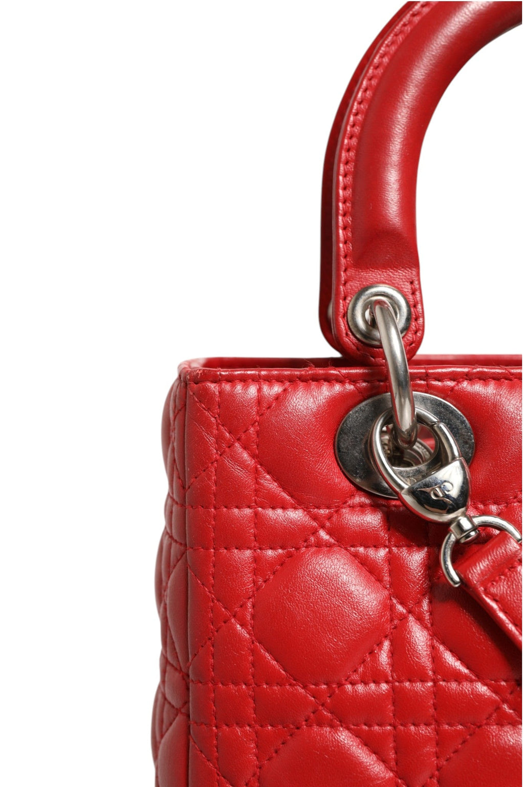 Christian Dior Red Cannage Lambskin Leather Lady Dior Bag Christian Dior
