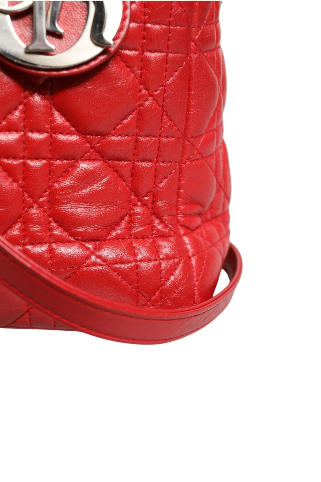 Christian Dior Red Cannage Lambskin Leather Lady Dior Bag Christian Dior