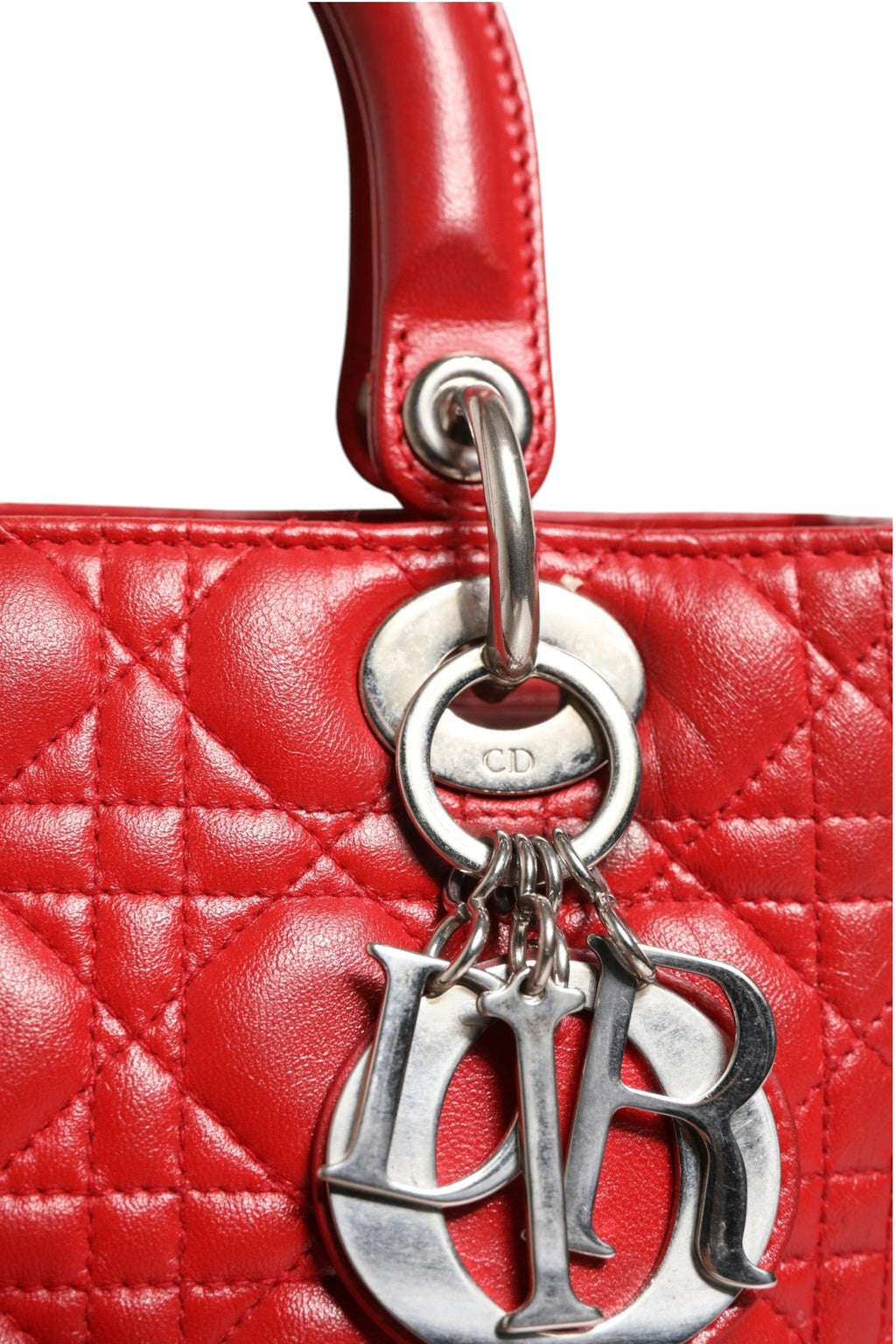 Christian Dior Red Cannage Lambskin Leather Lady Dior Bag Christian Dior