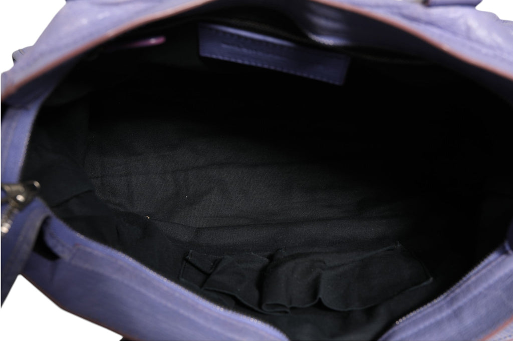 Balenciaga Purple Leather City Bag With Hardware Balenciaga
