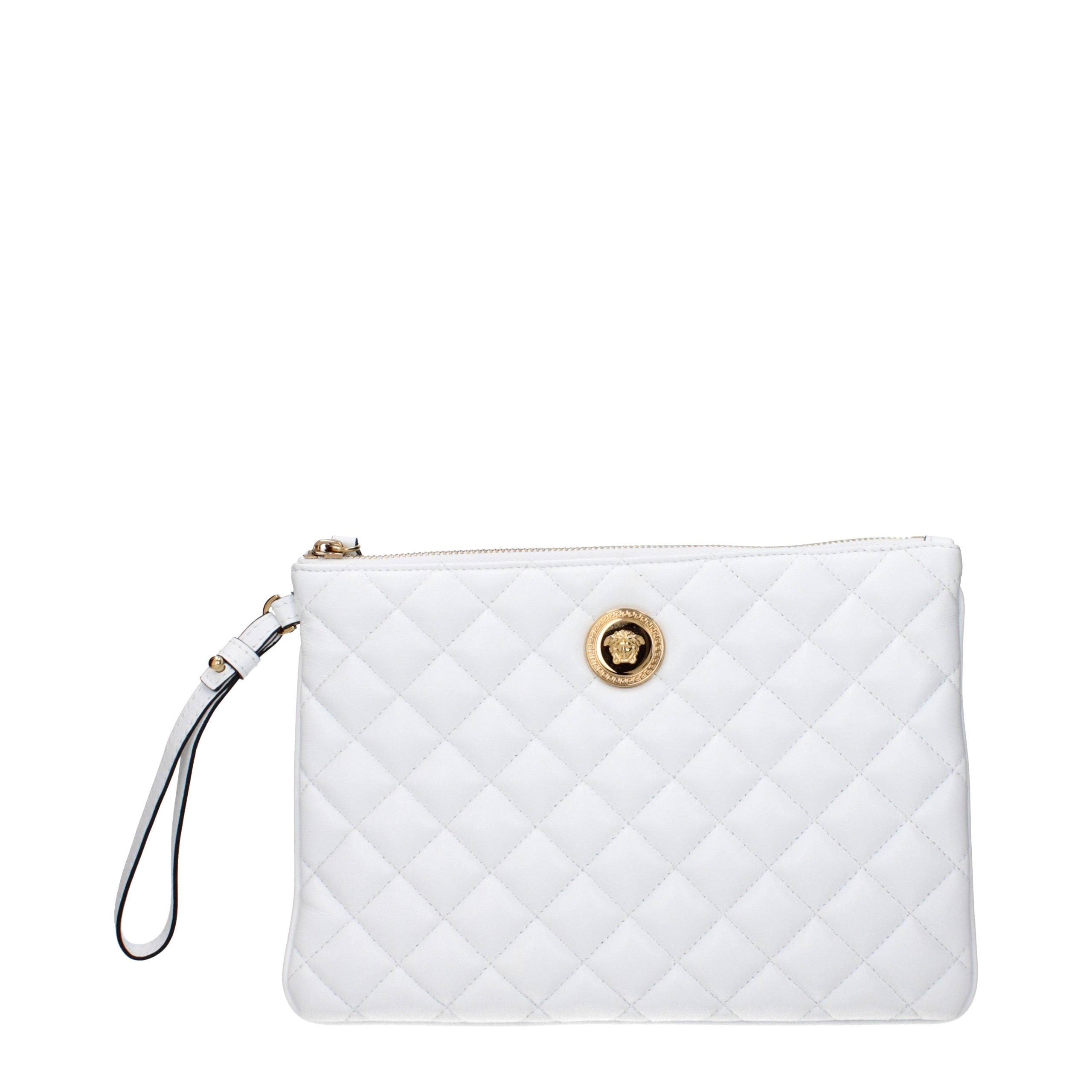 Versace White Leather Clutch Bag Versace