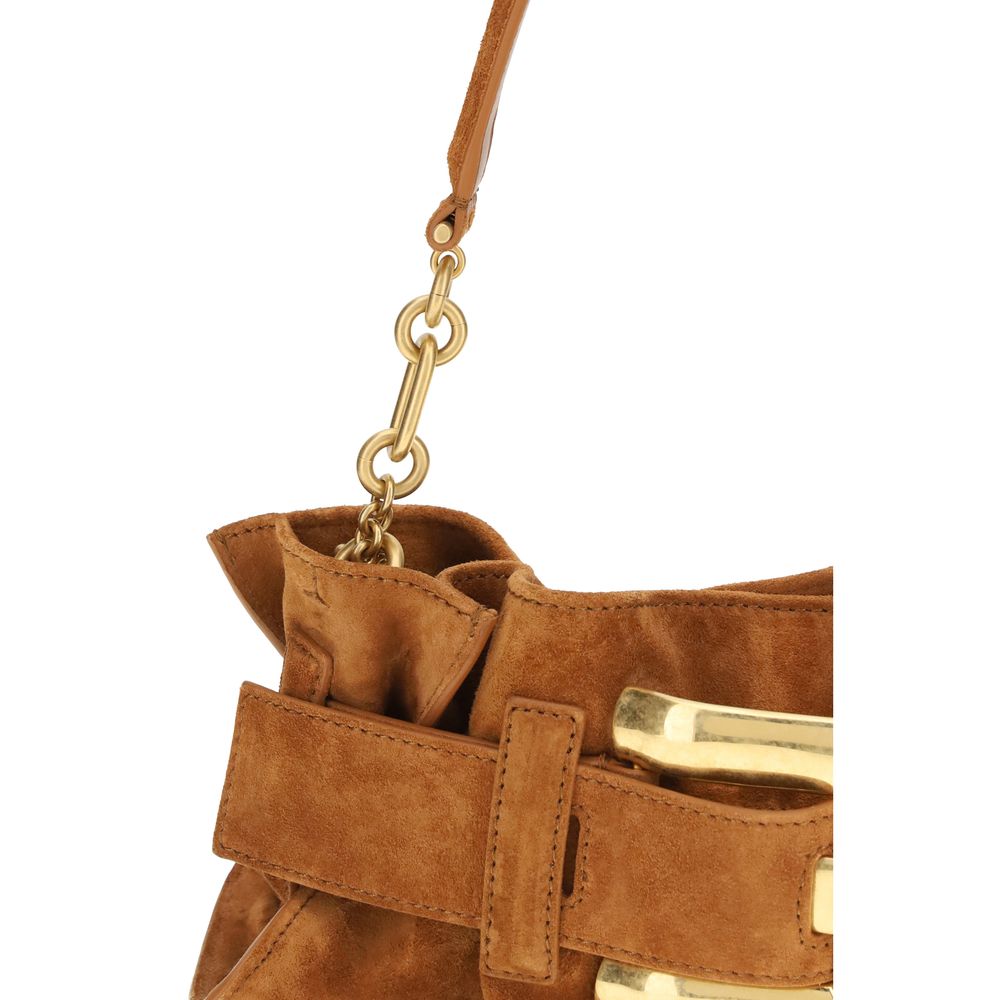 Balmain Beige Calf Leather Bos Taurus Shoulder Bag Balmain