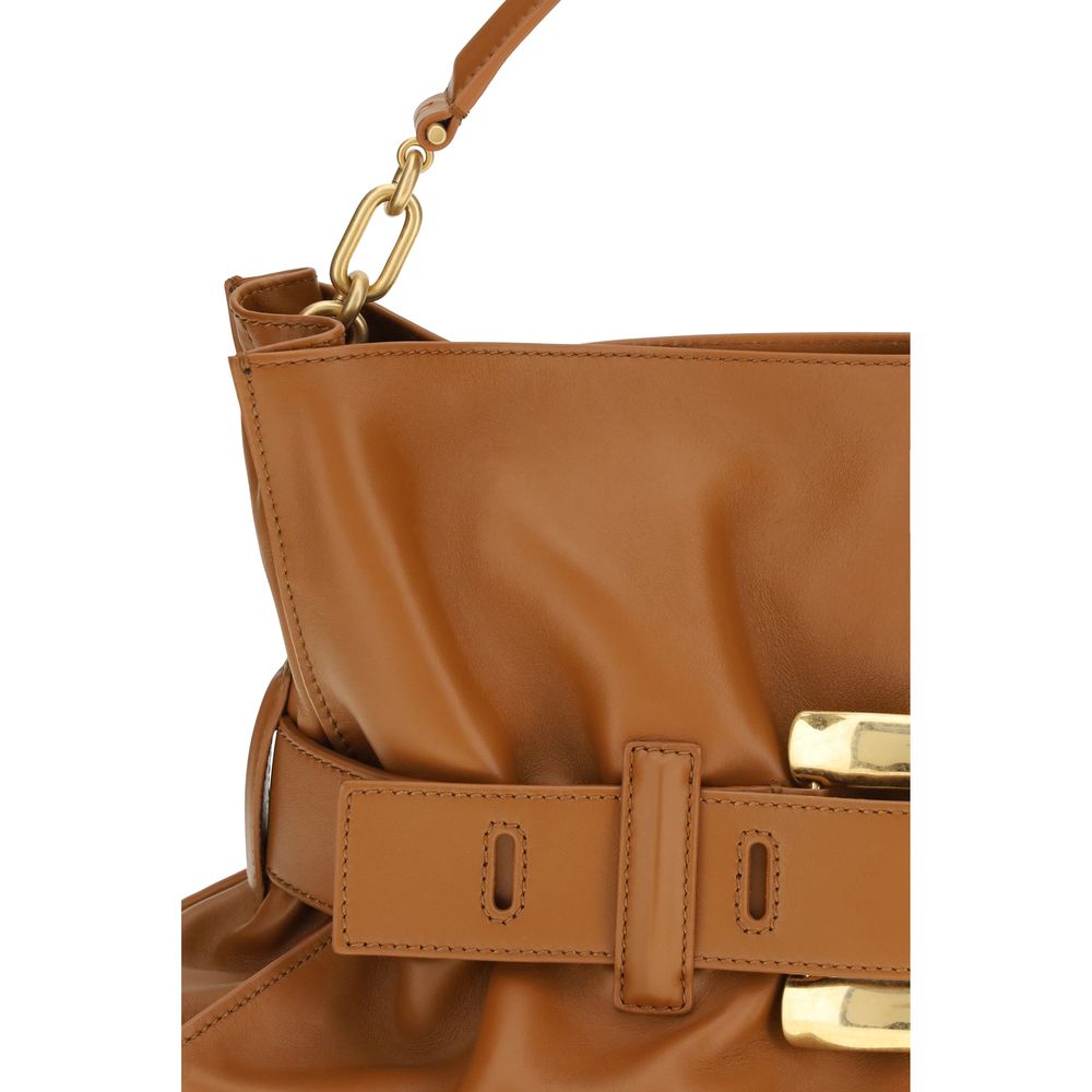 Balmain Brown Calf Leather Bos Taurus Shoulder Bag Balmain