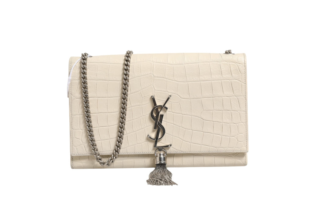 Saint Laurent Kate Tassel Small Croc-Embossed Leather Saint Laurent