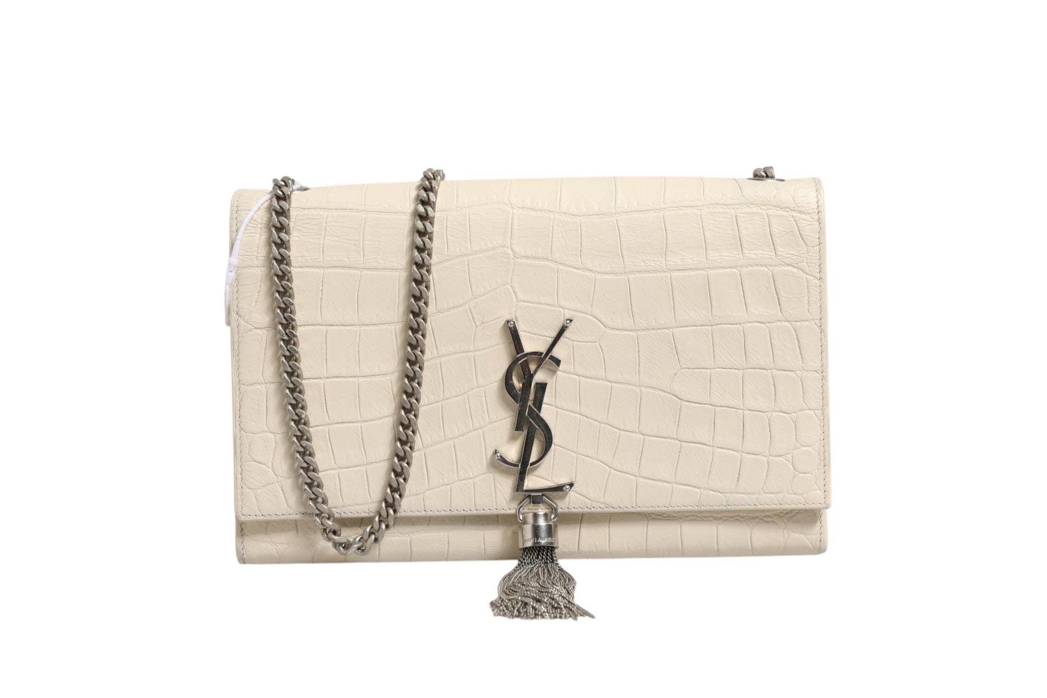 Saint Laurent Kate Tassel Small Croc-Embossed Leather Saint Laurent