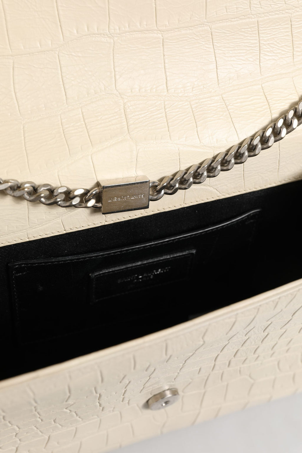 Saint Laurent Kate Tassel Small Croc-Embossed Leather Saint Laurent