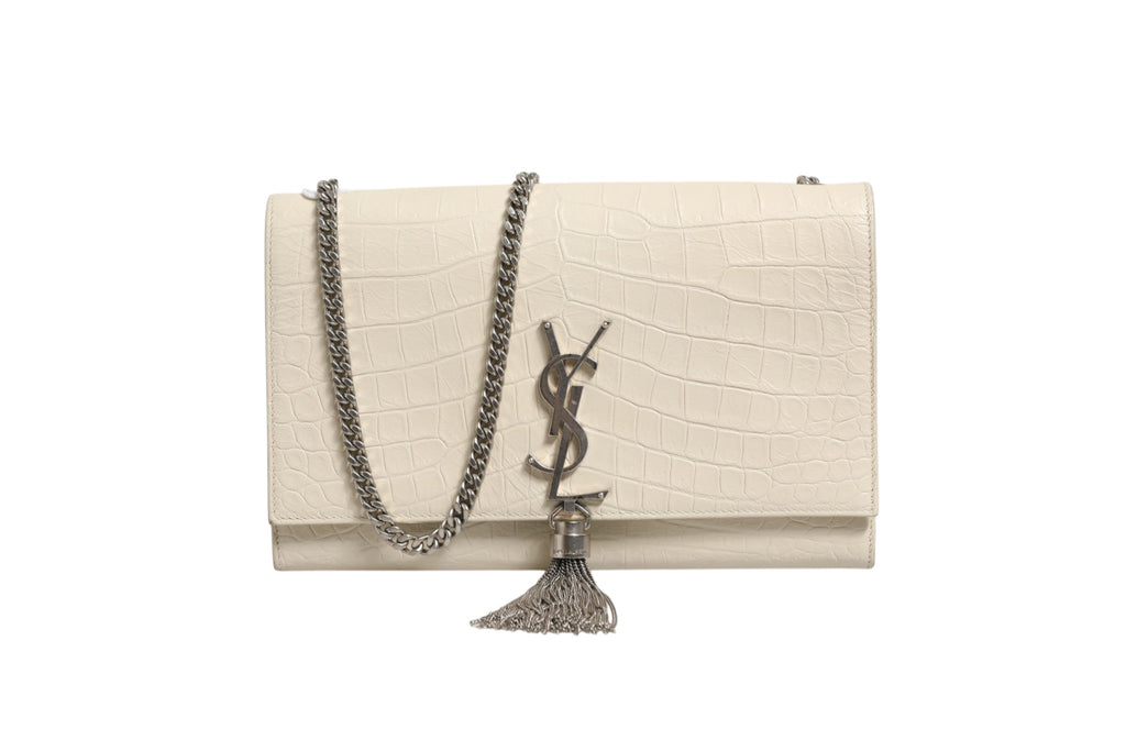 Saint Laurent Kate Tassel Small Croc-Embossed Leather Saint Laurent