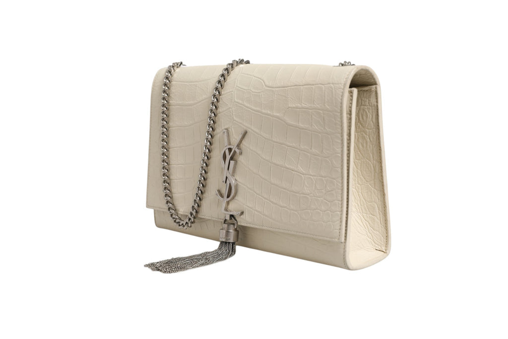 Saint Laurent Kate Tassel Small Croc-Embossed Leather Saint Laurent
