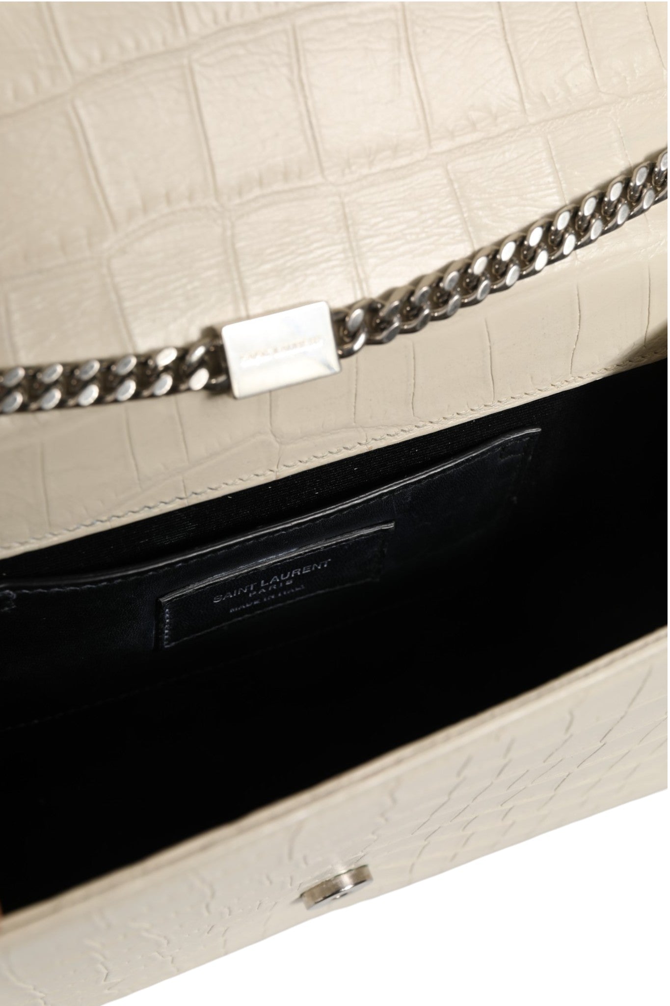 Saint Laurent Kate Tassel Small Croc-Embossed Leather Saint Laurent