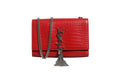Saint Laurent Kate Tassel Chain Bag in Red Crocodile Embossed Leather Saint Laurent