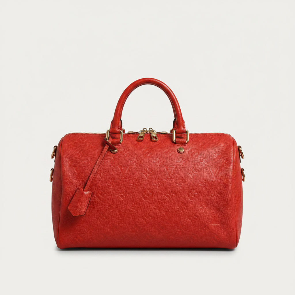 Louis Vuitton Red Monogram Empreinte Speedy Bandouliere 30 Louis Vuitton