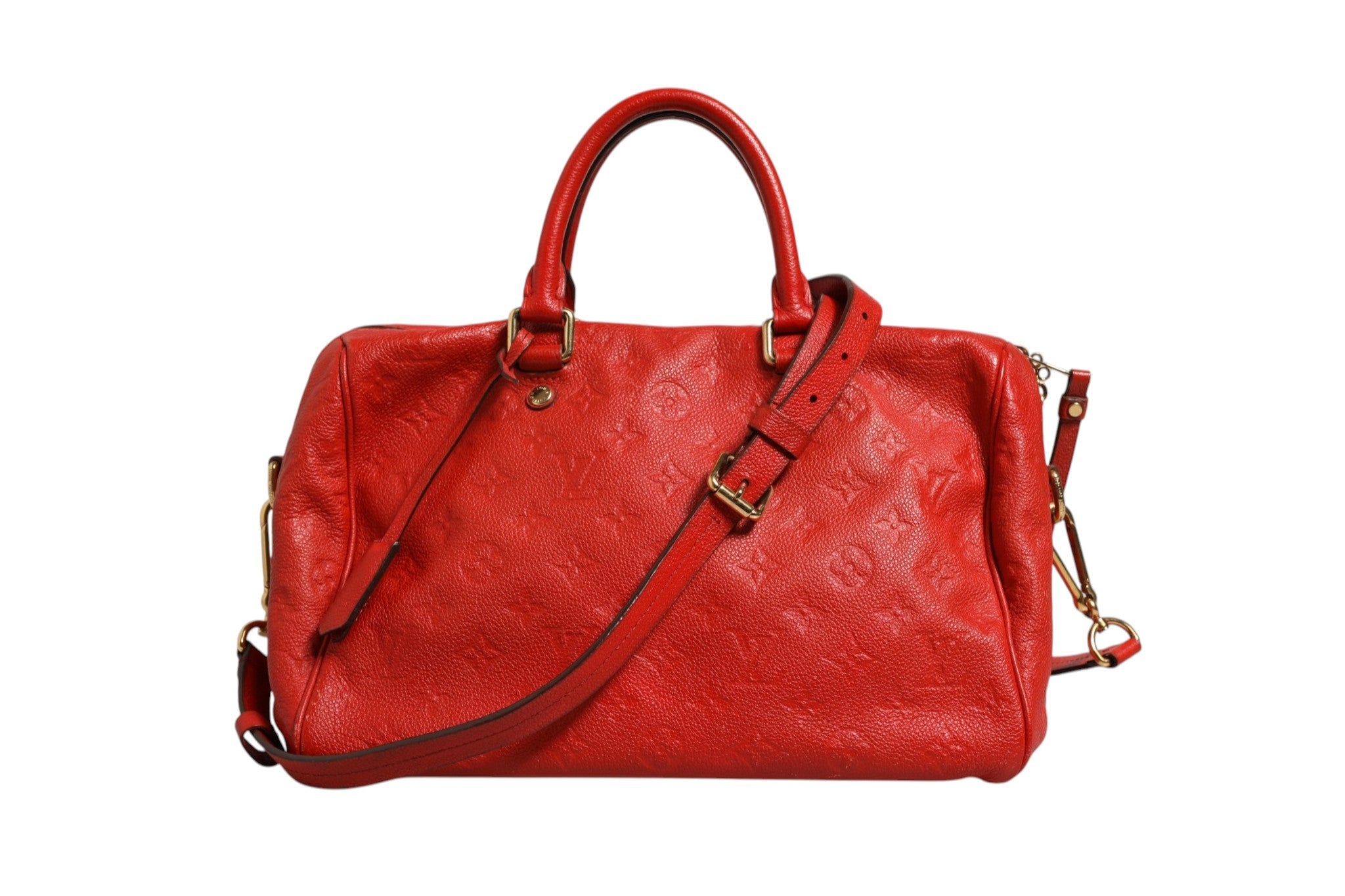 Louis Vuitton Red Monogram Empreinte Speedy Bandoulière 30 Louis Vuitton