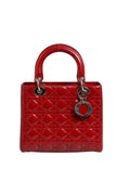 Christian Dior Cherry Red Patent Leather Cannage Quilting Small Lady Dior Bag Christian Dior