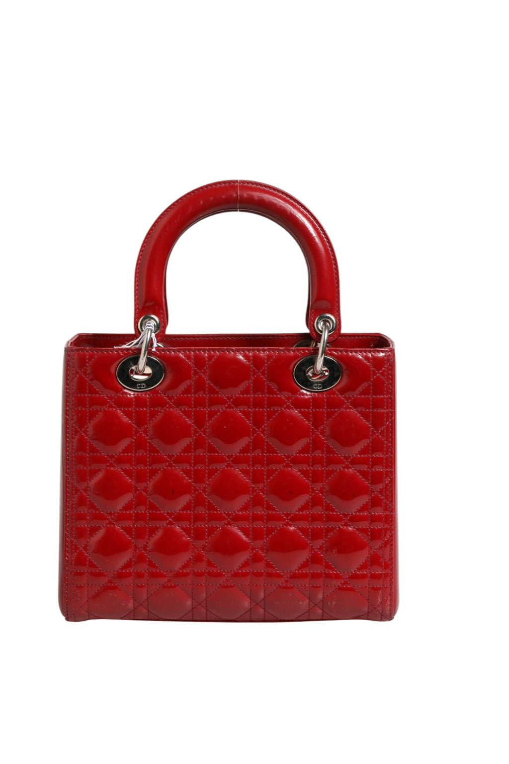 Christian Dior Cherry Red Patent Leather Cannage Quilting Small Lady Dior Bag Christian Dior