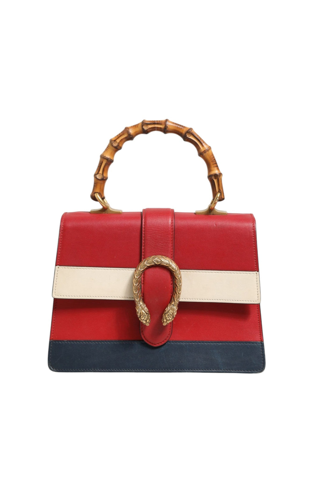 Gucci Dionysus Bamboo Medium Top Handle Bag White Blue Red Gucci