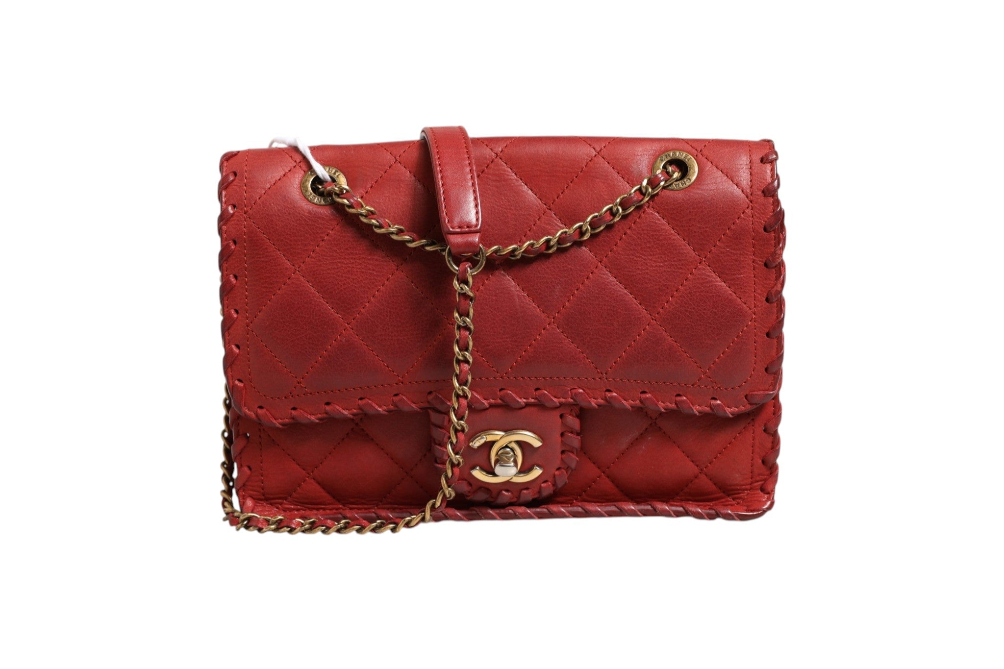 Chanel Mini Flap Bag Lambskin Braided Calfskin Gold Tone Metal Chanel