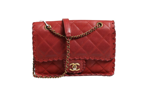 Chanel Mini Flap Bag Lambskin Braided Calfskin Gold Tone Metal Chanel