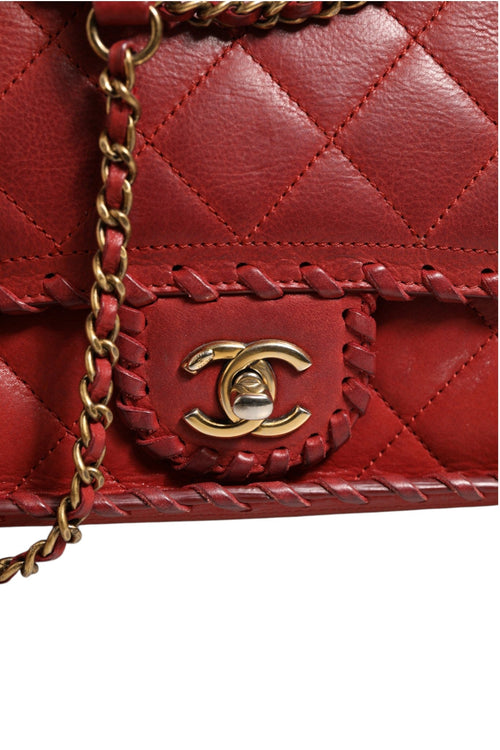 Chanel Mini Flap Bag Lambskin Braided Calfskin Gold Tone Metal Chanel