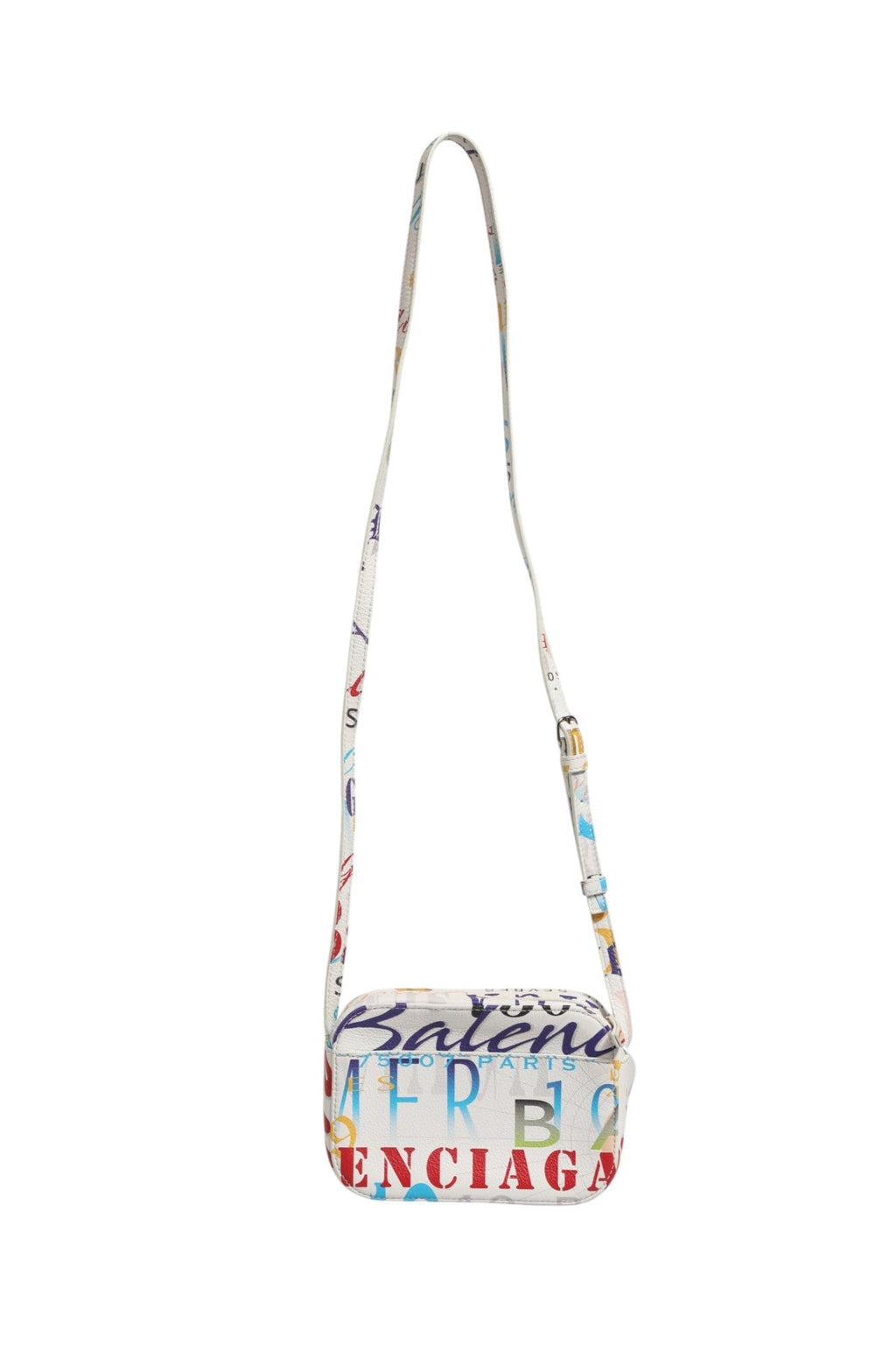 Balenciaga White Graffiti Print Leather Mini City Handbag Balenciaga