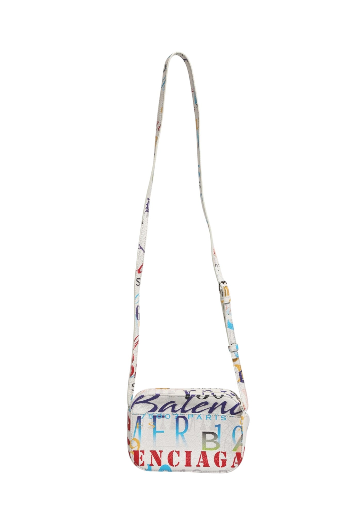 Balenciaga White Graffiti Print Leather Mini City Handbag Balenciaga