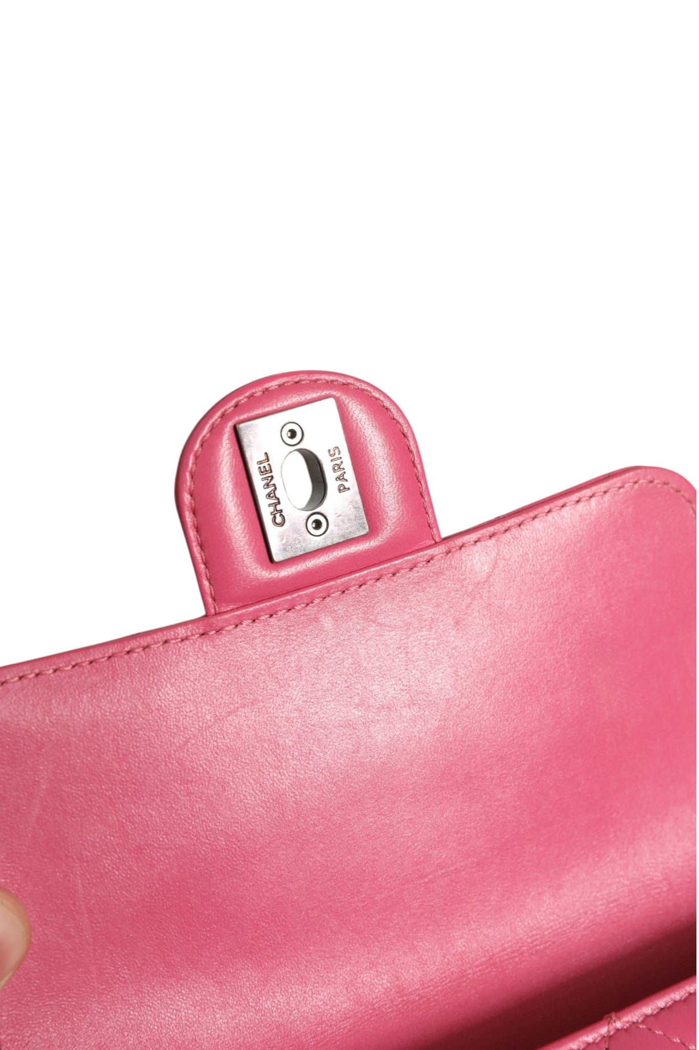 Chanel Pink Quilted Lambskin Leather Classic Square Mini Flap Bag Chanel
