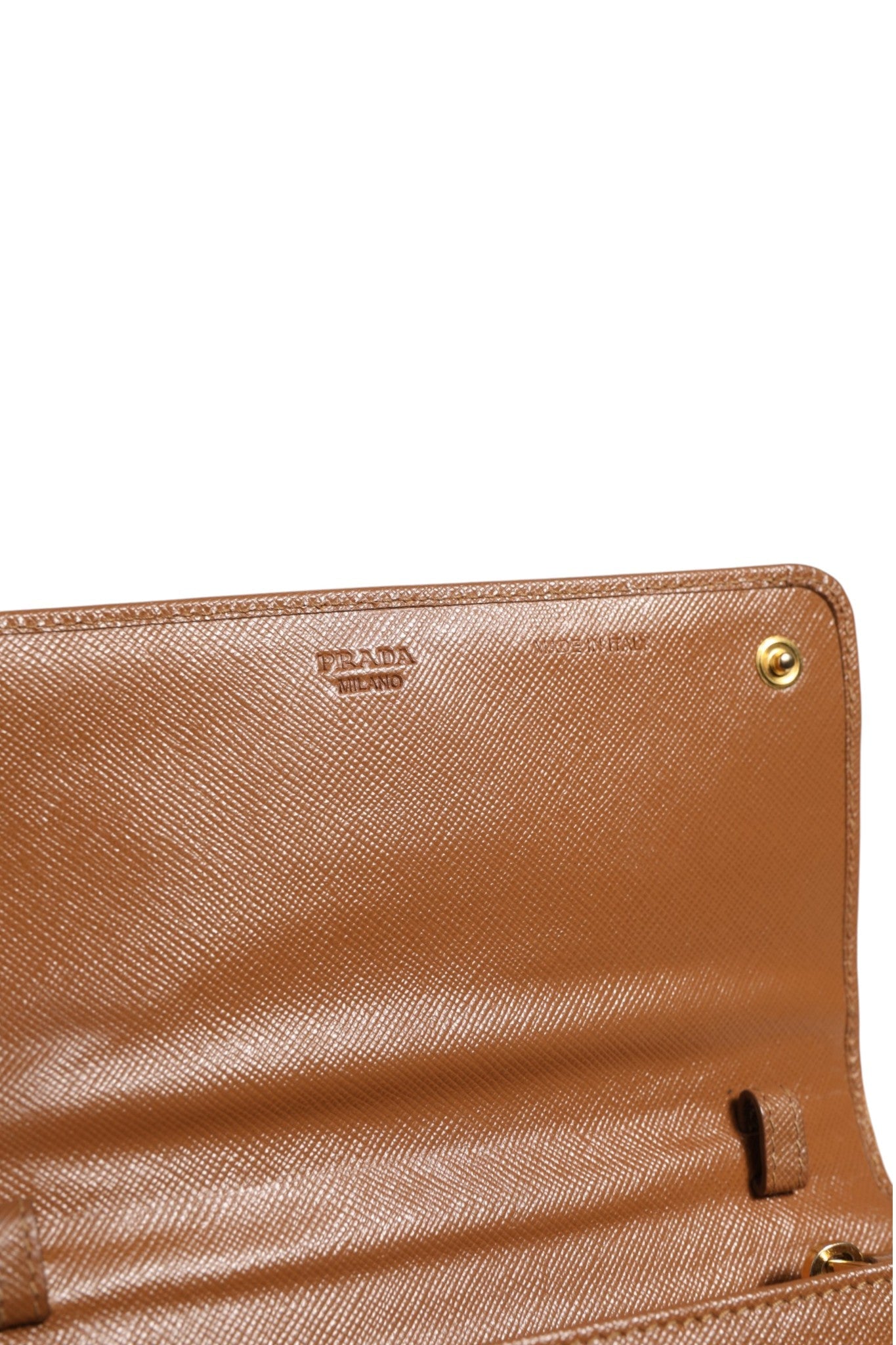 Prada Brown and Gold Wallet Strap Prada