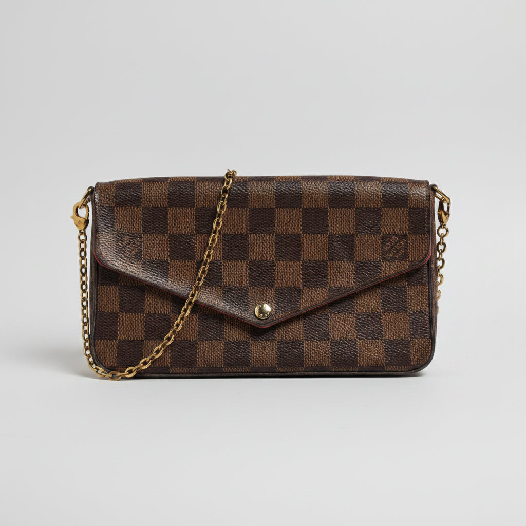 Louis Vuitton Damier Ebene Pochette Felice Chain Wallet Louis Vuitton
