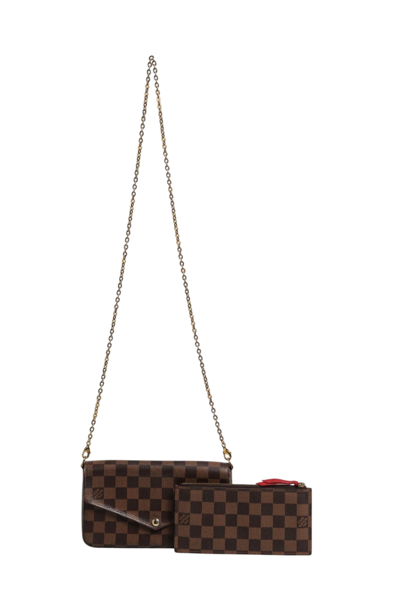 Louis Vuitton Damier Ebene Pochette Félicie Chain Wallet Louis Vuitton
