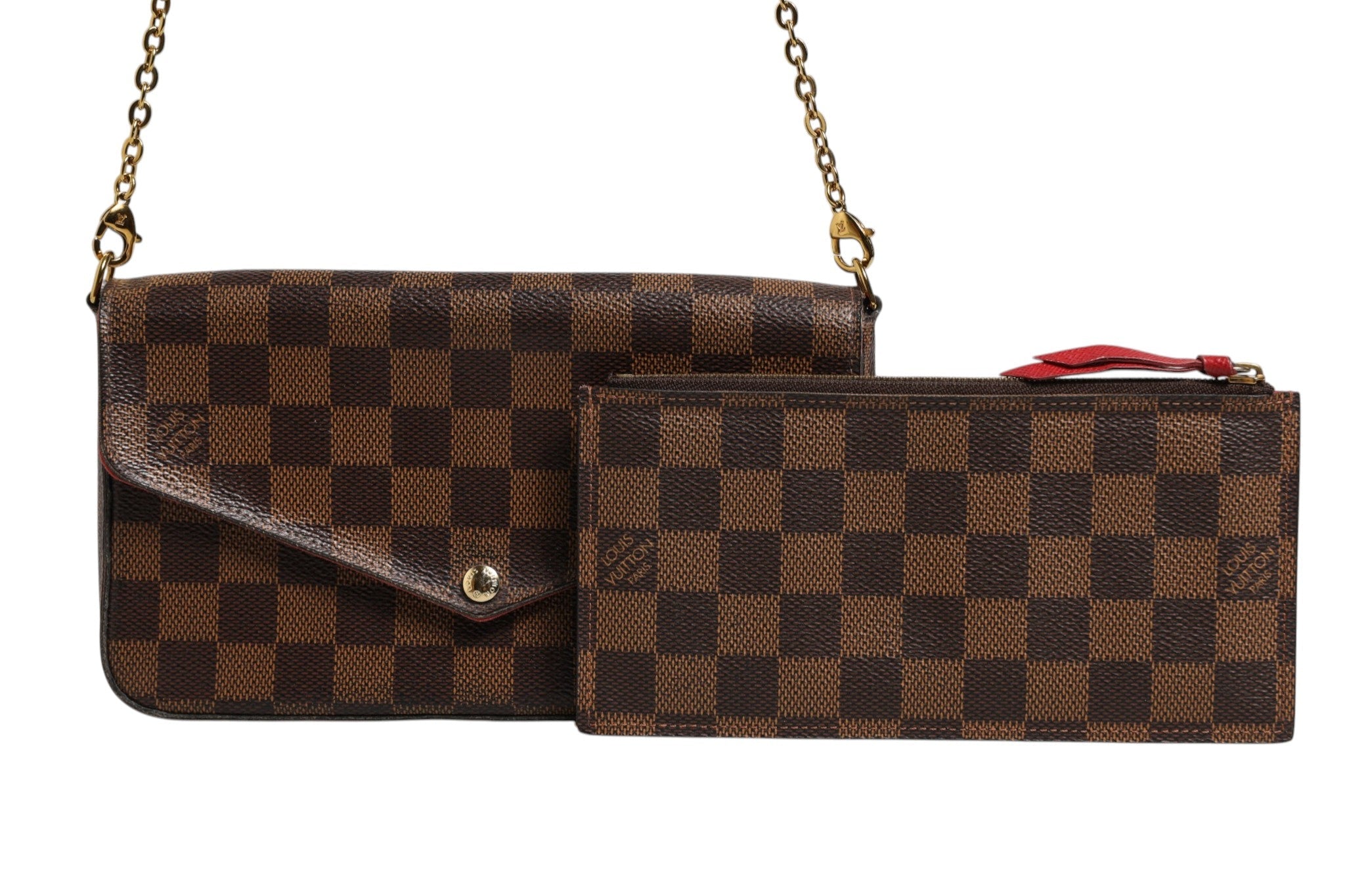 Louis Vuitton Damier Ebene Pochette Félicie Chain Wallet Louis Vuitton