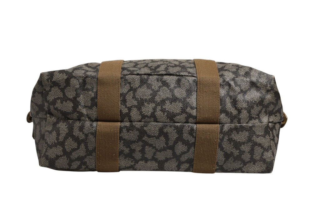 Saint Laurent Green and Brown Pattern Canvas Duffel Bag Saint Laurent